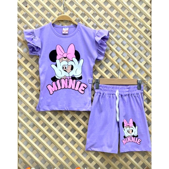 Детски летен комплект в лилаво ,,MINNIE
