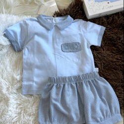 Луксозен италиански бебешки комплект в синьо в кутия Луксозен италиански бебешки комплект в синьо в кутия