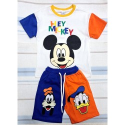 Детски летен комплект с Мики Маус и Доналд с къси панталони Детски летен комплект с Мики Маус и Доналд с къси панталони
