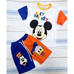 Детски летен комплект с Мики Маус и Доналд с къси панталони Детски летен комплект с Мики Маус и Доналд с къси панталони