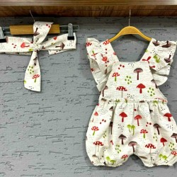 Луксозен бебешки ромпър Гъбките Луксозен бебешки ромпър Гъбките