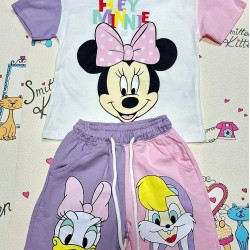 Детски летен комплект с Мини Маус и Дейзи с къси панталонки