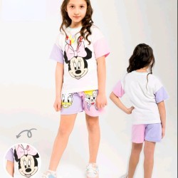 Детски летен комплект с Мини Маус и Дейзи с къси панталонки