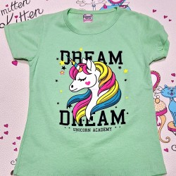 Детска тениска в зелено с Еднорог Детска тениска в зелено с Еднорог