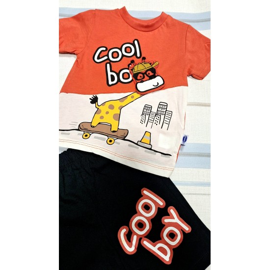 Детски летен комплект с жирафче ,,COOL BOY
