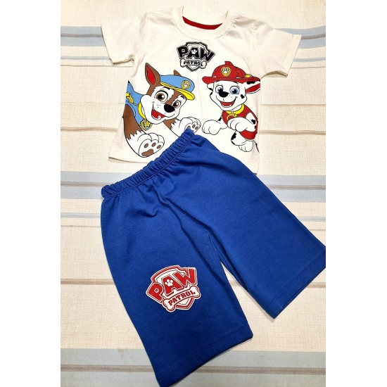 Детски летен комплект с Пес Патрул в бяло и синьо