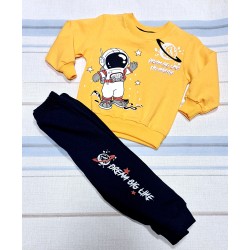 Детски комплект с жълта блуза КОСМОНАВТ