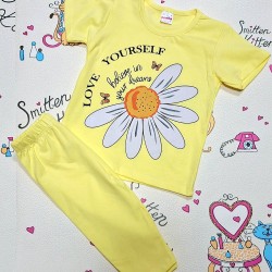 Детски летен комплект в жълто ,,Маргаритка
