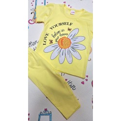 Детски летен комплект в жълто ,,Маргаритка