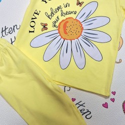 Детски летен комплект в жълто ,,Маргаритка