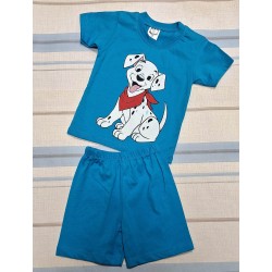 Детски летен памучен комплект в синьо  Далматинец