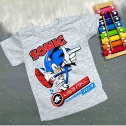 Детска лятна тениска Соник в сиво Детска лятна тениска Соник в сиво