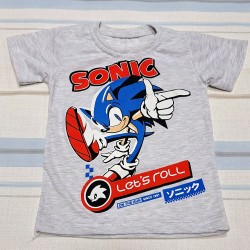Детска лятна тениска  Соник  в сиво