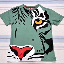 Детска тениска в зелено с Тигър