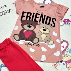 Детски летен комплект с тениска и клин  Мечетата