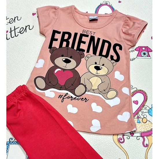 Детски летен комплект с тениска и клин ,, Мечетата