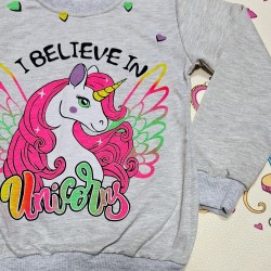 Детска блуза в сиво с еднорог Детска блуза в сиво с еднорог