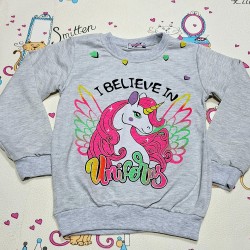 Детска блуза в сиво с еднорог Детска блуза в сиво с еднорог
