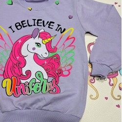 Детска блуза в лилаво с еднорог Детска блуза в лилаво с еднорог