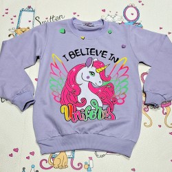 Детска блуза в лилаво с еднорог Детска блуза в лилаво с еднорог