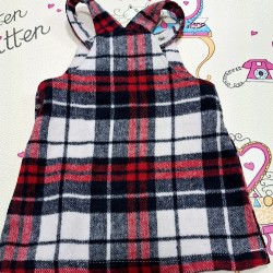 Бебешки сукман в синьо-червено каре