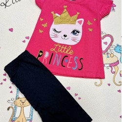 Детски летен комплект с коте ,,Принцеса Детски летен комплект с коте ,,Принцеса