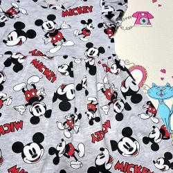 Детска лятна рокля с Мики в сиво
