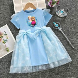 Детска синя рокля с тюл Замръзналото кралство Детска синя рокля с тюл Замръзналото кралство