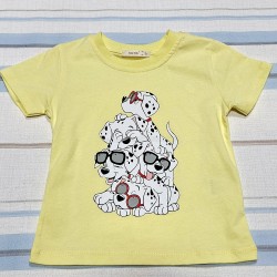 Детска лятна тениска в жълто  Далматинци