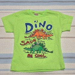 Детска лятна тениска в зелено с динозавър