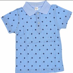 Детска момчешка блуза с яка в синьо Детска момчешка блуза с яка в синьо