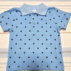 Детска момчешка блуза с яка в синьо Детска момчешка блуза с яка в синьо