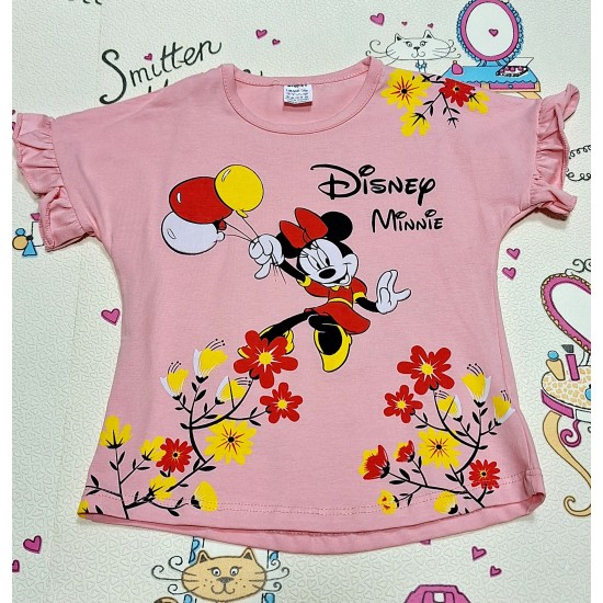 Детска блуза в розово с къдрички Мини с балони Детска блуза в розово с къдрички Мини с балони