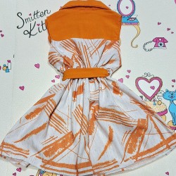 Лятна детска рокля в оранжево и екрю  ЗУЗИ