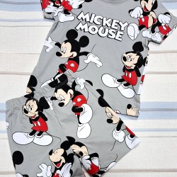 Детски летен комплект с Мики Маус в сиво