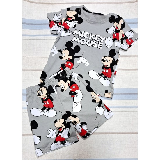 Детски летен комплект с Мики Маус в сиво Детски летен комплект с Мики Маус в сиво