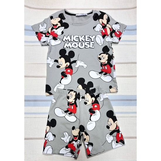 Детски летен комплект с Мики Маус в сиво Детски летен комплект с Мики Маус в сиво