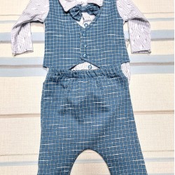 Елегантен бебешки комплект с боди/елек и папионка  Мистър Мен