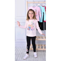 Детски комплект с розова блуза и клин ,,Мечета с балони