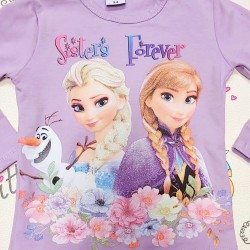 Детски комплект в лилаво с Елза,Ана и Олаф Детски комплект в лилаво с Елза,Ана и Олаф