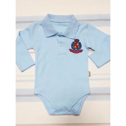Бебешко боди с якичка в светло синьо с емблема