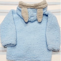 Преходно пухкаво детско яке в светло синьо с уши