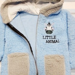 Преходно пухкаво детско яке в светло синьо с уши