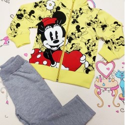 Детски анцуг с жълт суичър с Мини Маус Детски анцуг с жълт суичър с Мини Маус