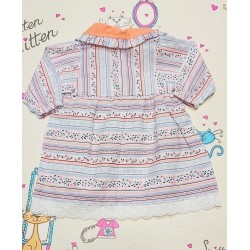 Бебешка рокля в бяло и оранжево  FLOWERS