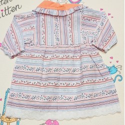 Бебешка рокля в бяло и оранжево FLOWERS Бебешка рокля в бяло и оранжево FLOWERS