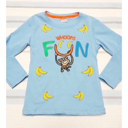 Светло синя детска блуза с маймунка