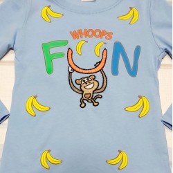 Светло синя детска блуза с маймунка