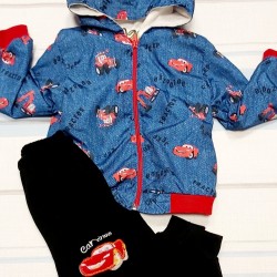 Детски комплект с яке и червени коли ,,Макуин