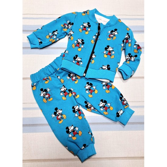 Бебешки комплект от суичър,блуза и долнище с Мики за момче